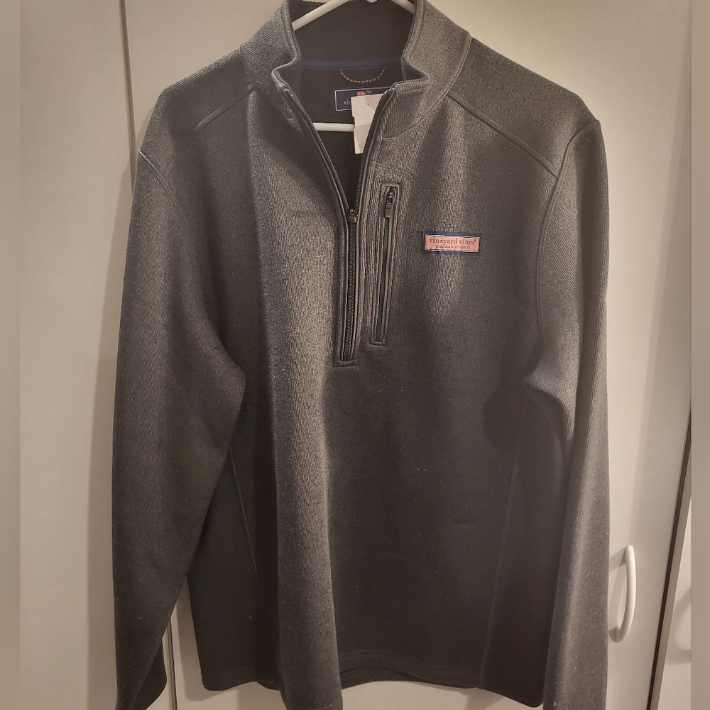 Vineyard Vines Men's Quarter-Zip Pullover - Dark Gray